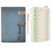 Wonderpool Leather Diary Notebook Ring Binder - Refillable Folder Writing