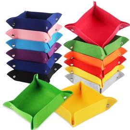 Clvsyh 12 Stück Puzzle Sortierer Schalen Filz, Stapelbare Puzzle Sortiertabletts, Tragbare Puzzle-Sortierschale, Puzzle-Sortierfach Schalen Zubehör, Für Bis 500-2500 Puzzle (Bunt)