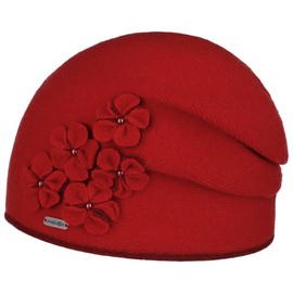 McBURN Mindella Beanie Wool Hat Winter Hat Women's Hat – Made in the EU Autumn Winter, red