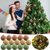 15 Pcs Velvet Christmas Ornaments Balls, 3.15 Inch Flocked Christmas