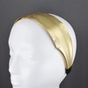 Gold faux leather fabric headband super extra wide hair band