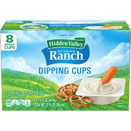 Hidden Valley Ranch Dressing & Dipping Sauce, Ranch Dressing, Gluten Free Salad Dressing To Go Cups, On-the-Go Dipping Sauce, 1.5 Ounce Dipping Cups (Pack of 8)