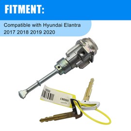 FZJDSD Cilindro de cerradura de puerta eléctrica delantera del lado del conductor con 2 llaves, compatible con Hyundai Elantra 2017-2020, juego de cerradura de puerta lateral izquierda 81970-F0000