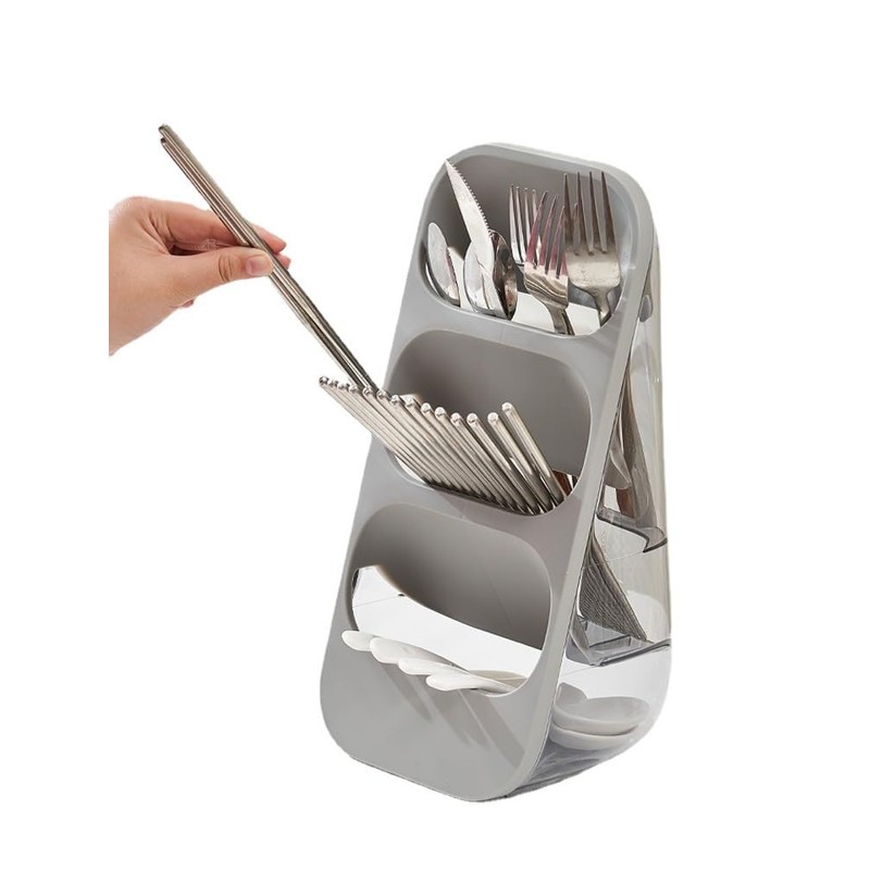 Hosoncovy Countertop Cutlery Drying Holder 3 Tier Cutlery Drainer Tableware