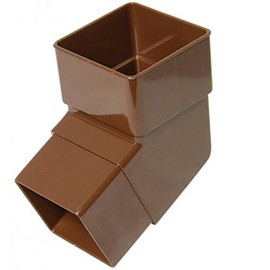 FLOPLAST 65mm Square Downpipe 112.5 Degree Offset Bend - Brown
