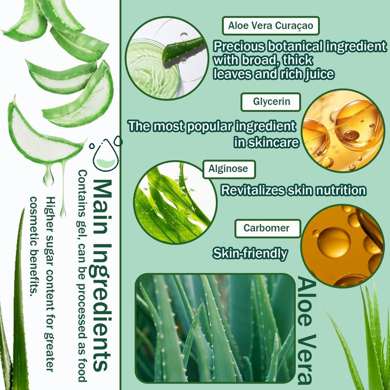 JunKuJK 99% Purity Aloe Vera Gel,260ml - Hydrating Aloe Vera