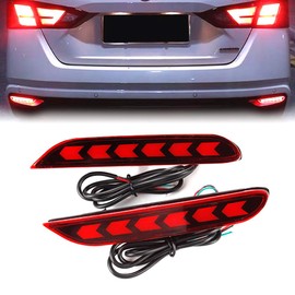 PGONE - Reflectores de parachoques trasero LED rojo, kit de accesorios para Nissan Altima Sedan, Rogue, Rogue Sport, Infiniti Q50 Q70, etc
