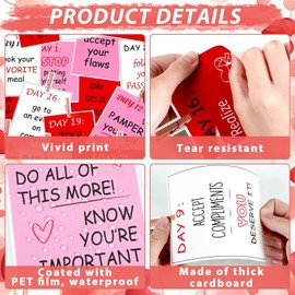 gisgfim Valentine's Day Bulletin Board Set Decoration Valentines Love Heart Paper Cutouts for Craft Projects Valentine's Day School Classroom Party Blackboard Wall Supplies(28 Ways to Love Yourself)