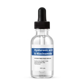 DRN LABS- Suero facial con ácido hialurónico y niacinamida suero hidratante 100 puro para el rostro. 1 onza líquida                                   