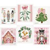 Pink Christmas Swedish Kitchen Towel Winter Snowflake & Christmas Bell