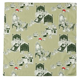 MOOMIN Moomin Handkerchief, Little My Is Coming! Green, Approx. W 19.7 x H 19.7 inches (50 x 50 cm), 100% Cotton, Made in Japan