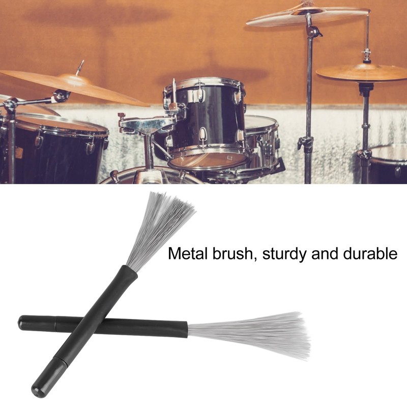 Telescopic Drum Sticks, Comfortable Grip 2PCS Lightweight Wire Drum Brush
