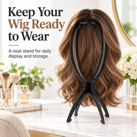 2-Piece Wig Stand for Wigs & Hats – 36 cm Portable Plastic Display Holder for Barber Salon Use