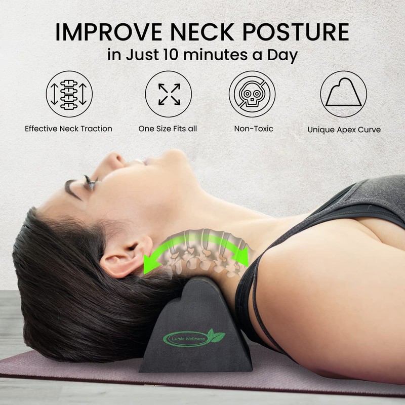 Lumia Wellness Cervical Orthotic Traction Block, Firm, Spinal & Neck