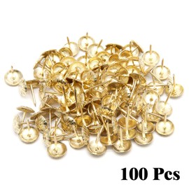 Piutouyar Daisy Antique Gold Upholstery Tacks, Decorative Tack Stud, Furniture Tacks Pins 11mm x 16mm / 0.43 Inch x 0.63 Inch, Upholstery Nails for Sofa, Door, Jewelry Box（100Pcs）