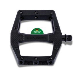 CONTEC Bicycle Pedal Tenderizer, Nylon Body, MTB Pedal, Platform Pedals, Lightweight, CrMo Axle, Industrial Bearing, Interchangeable Pins, Black, Pair