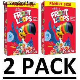 Kellogg's 2 PACK - Kellogg’s Froot Loops Breakfast Cereal with Vitamins - 19.4 oz