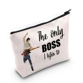 MYSOMY Bruce Fans Cosmetic Makeup Bag Rock Music Lover Gifts The Only Boss I Listen to Music Zipper Pouch Bag Singer Merchandise (only boss Listen Make Bag)