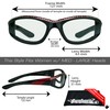 Bikershades Motorcycle Transitional Riding Glasses Womens Red Frame Rhinestones Day