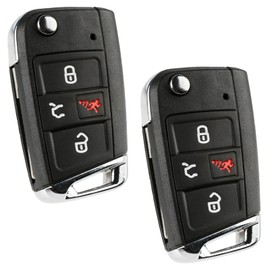 2x Keyless Option Remote Key Fob Shell Case Cover For VW Volkswagen (NBGFS12P01)