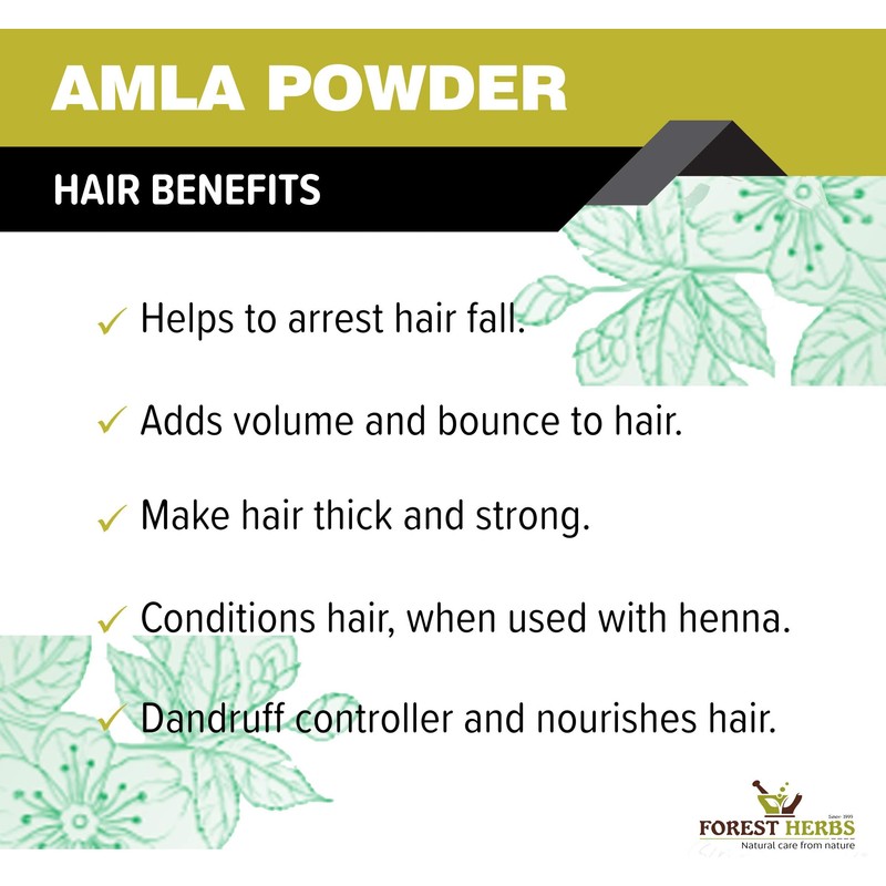 Forest Herbs 100% Natural Organic Amla Powder For Hair Growth