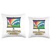 Projector Screen Colorful Landscape with a Rainbow Design Throw Pillow