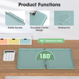 Juvealoe Legal Size Clipboard with Storage, High Capacity 8.5 x 14 Clip Board for Lawers, Folio & Side-Opening, Size 15 x 10 x 1.2 in, Green