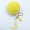 Unpafcxddyig Initial Letter Resin Alphabet Key Rings with Fur Ball