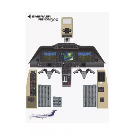 Cucure2016 Embraer EMB505 Phenom 300 - G3000 Cockpit Poster 36in x 48in - 36" x 48", Matte
