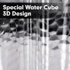 Hereisa 3D Water Cube Shower Curtain Liner (Clear, Narrow |