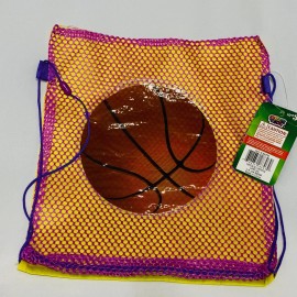 Color Tech Lot of 5 - Basketball Pur / Yel String Drawstring Backpack kids, party favor