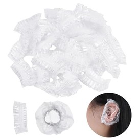 Tapas impermeables para los oídos, 100 Protectores auditivos desechables, Protectores para los Oídos Herramienta Desechable para Teñir el Cabello,... 
