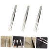 Mipcase 3pcs Stainless Steel Stamp Tweezers for False Eyelash Application
