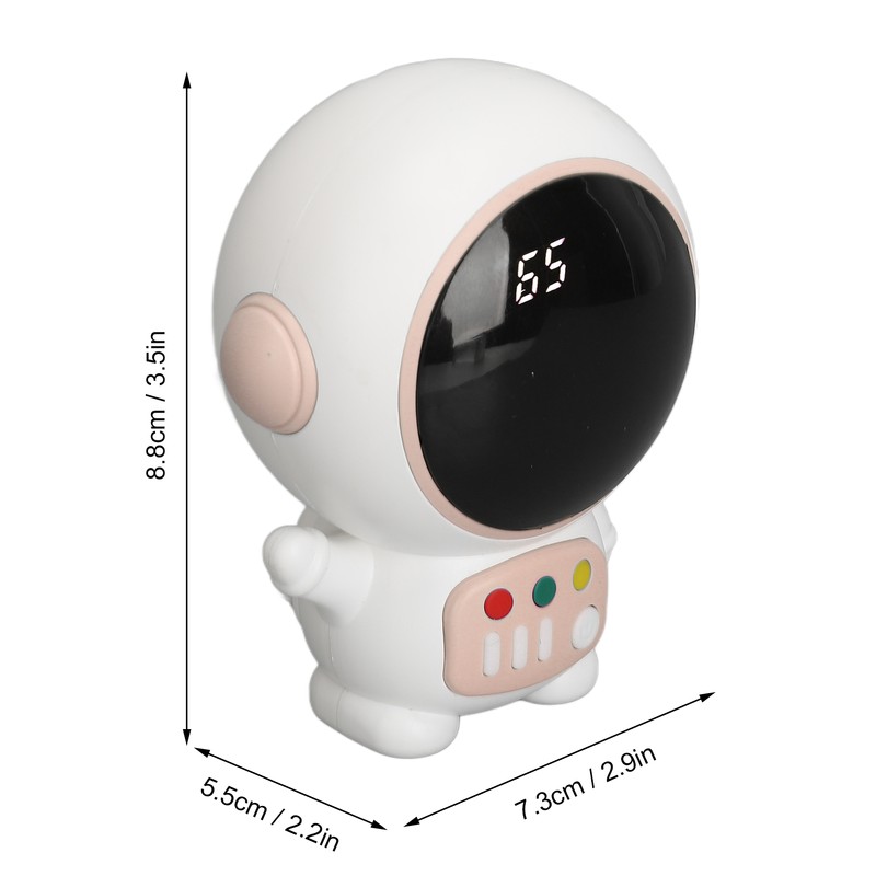 Astronaut Shaped Cute Hand Warmer Digital Display USB Rechargeable 2