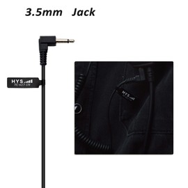 HYS 3.5mm Police Listen Only Acoustic Tube Earpiece with One Pair Medium Earmolds for Speaker Mics