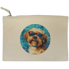'Shih Tzu Dog Wearing Sunglasses' Canvas Clutch Bag/Accessory Case (CL00041539)