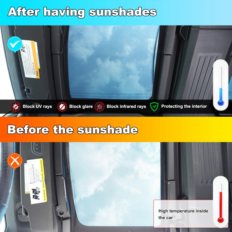 autotrim000 Glass Roof Sunshade Front & Rear Top Back Windows