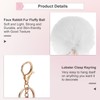 sourcing map Pom Pom Keychain, 8cm Faux Rabbit Fur Puff