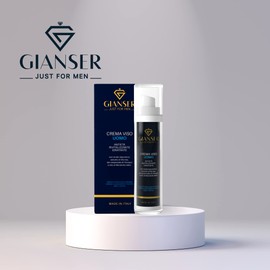 Gianser just for men - Face cream for men - revitalising anti-ageing cream for men - natural and organic anti-wrinkle cream - with hyaluronic acid - 50 ml - perfumed made in Italy