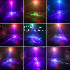 ADDBITCOLOR Portable Rechargeable RGB Laser-LED Aurora Light Sound Activated Projector for DJ Disco Stage Party Xmas Decorations Pub KTV Bar Dance Mood Birthday in-Car Travel Show Home Camp Trip