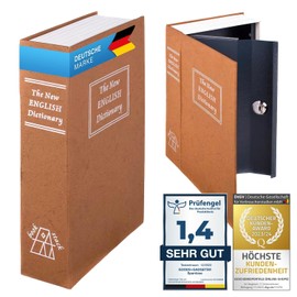 Buchtresor XXL Buchsafe Tresor Büchersafe Geldkassette als Buchattrappe Bücherregal-tresor für Zuhause und auf Reisen Wertsachen-Versteck Geheimversteck-Safe in Buch Optik mit 2 Schlüssel