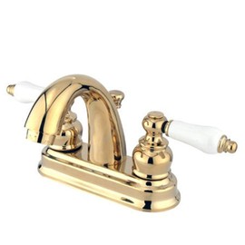 Kingston Brass GKB5612PL 4 in. Centerset Bathroom Faucet, Polished Brass