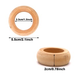 Wooden Napkin Rings 10pcs Natural Wood Serviette Holders Round Serviette Rings Table Decoration Napkin Ring for Party Decoration,Dinning Table,Everyday,Family Gatherings