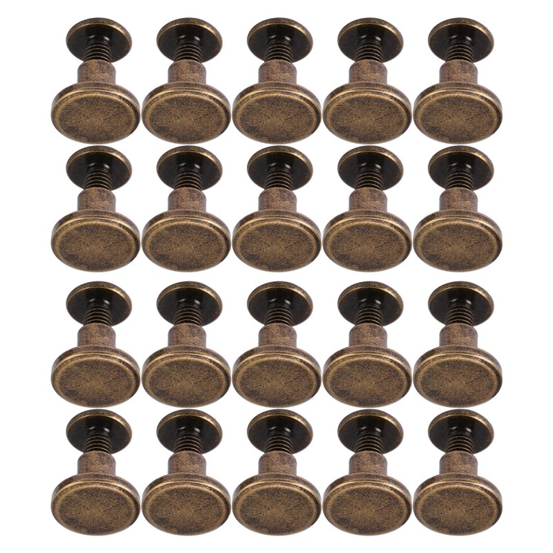 20pcs Leather Craft Rivets, Flat Head Copper Brass Screws Nuts