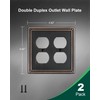 TREEWELL 2-Pack Double Duplex Outlet Cover, Aged Bronze Metal Switch