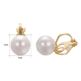 Yoursfs Simple Pearl Earrings, Women's, Shellfish Pearl, Clip, Earrings, Hypoallergenic, Accessories, Gift, 18K Gold Plated, No Gemstone