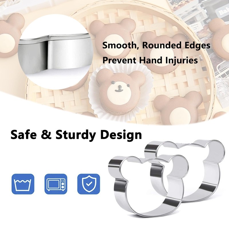 Bear Cookie Cutter 2.3" Cute Bear Face Cutters for Cookies
