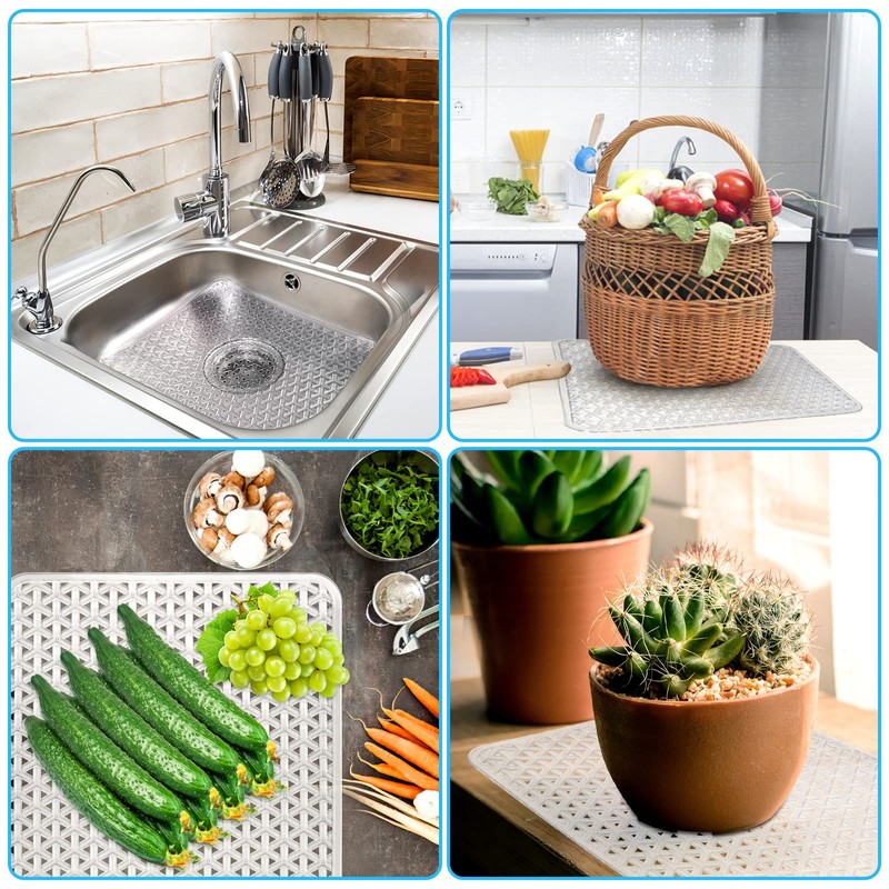 2 Pack Kitchen Sink Mat for Stainless Steel Sink, PVC