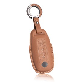 PIMOHI Serena C28 Series Key Case, Genuine Leather, Compatible with Serena Smart Key Cover, Leather, Sliding Door, Simple, Key Holder, Scratch Resistant, Stylish, Braun