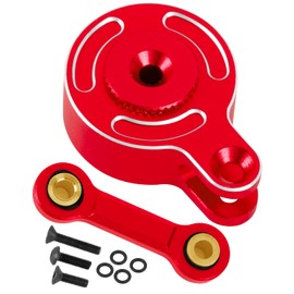 RCHuiWow RC Servo Saver Set 25T Upgrades Part for 1/10 Big Rock 3S BLX,Granite/Senton 3S BLX & Mega 550,Kraton/Outcast 4S BLX,1/8 Typhon 3S BLX& Mega 550,Alloy Fixed Link Steering Servo Saver,Red